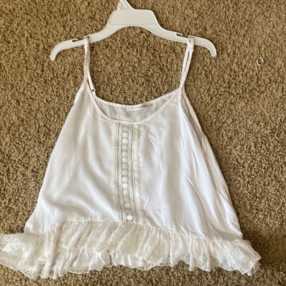 white beachy tank top